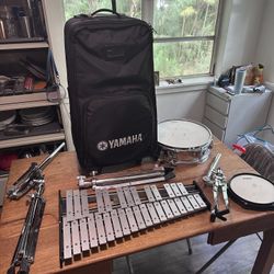 Yamaha SCK-275R Bell Kit and Snare Drum Combo Kit with Backpack, Rolling Case