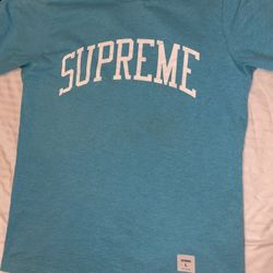 Vintage Supreme Classic College Arc Logo Blue Teal 