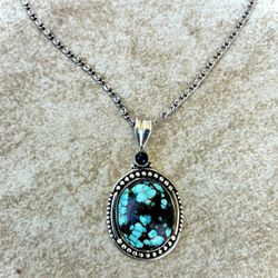 Sterling Silver Bisbee Turquoise Necklace