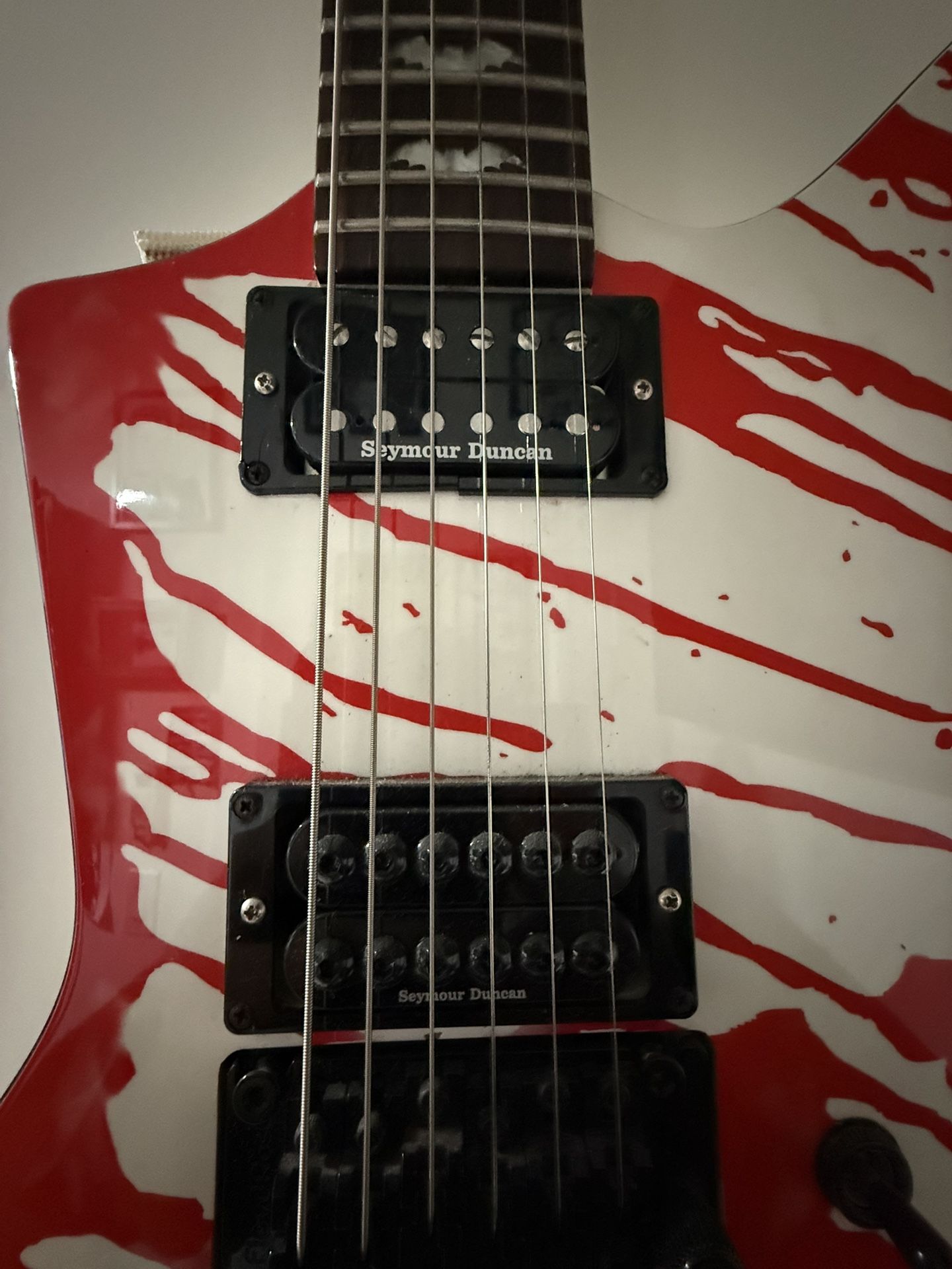 2006 ESP LTD DJ600 Dan Jacobs Signature WHITE Solid Body Electric Guitar– Seymour Duncan Mods
