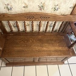 Oak Wood Shoe Bench 