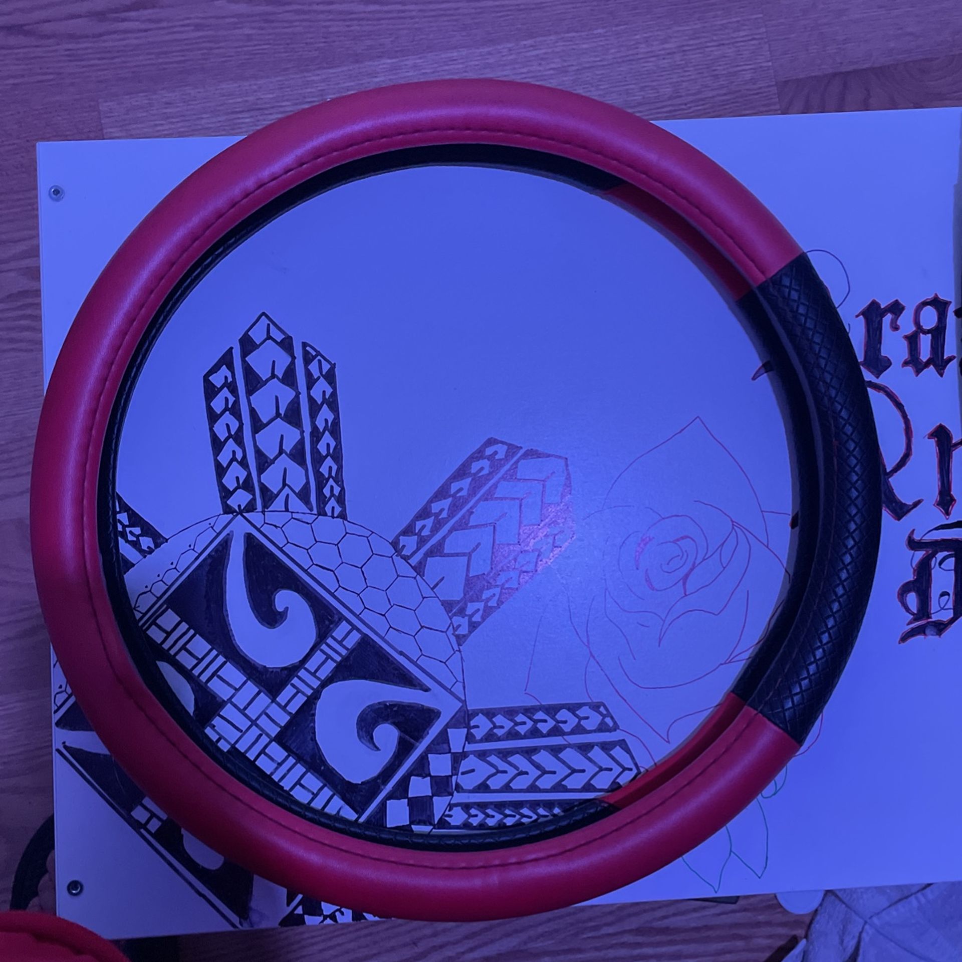 Red And Black Steering Wheel Cover
