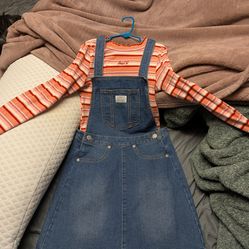 Levi's jean dress and shirt