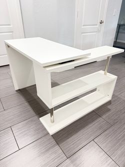 Modern White Modern Desk -Space Saver