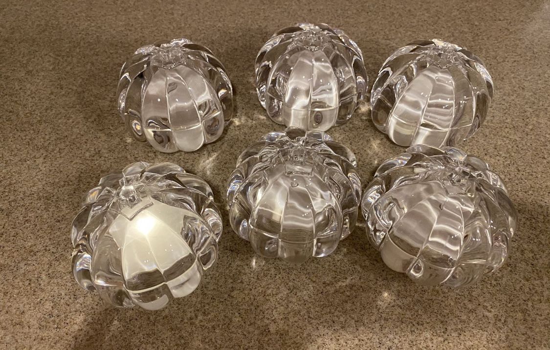 6 Clear 3” lighted Pumpkins