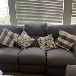 Gray Electric Reclining Sofa Set