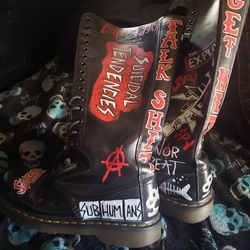 Doc Martin 20 hole custom made punk rock boots