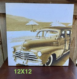 Canvas Photo Of Old Truck 