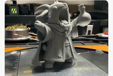 3D Printed Fantasy Goblin Wizard Figurine