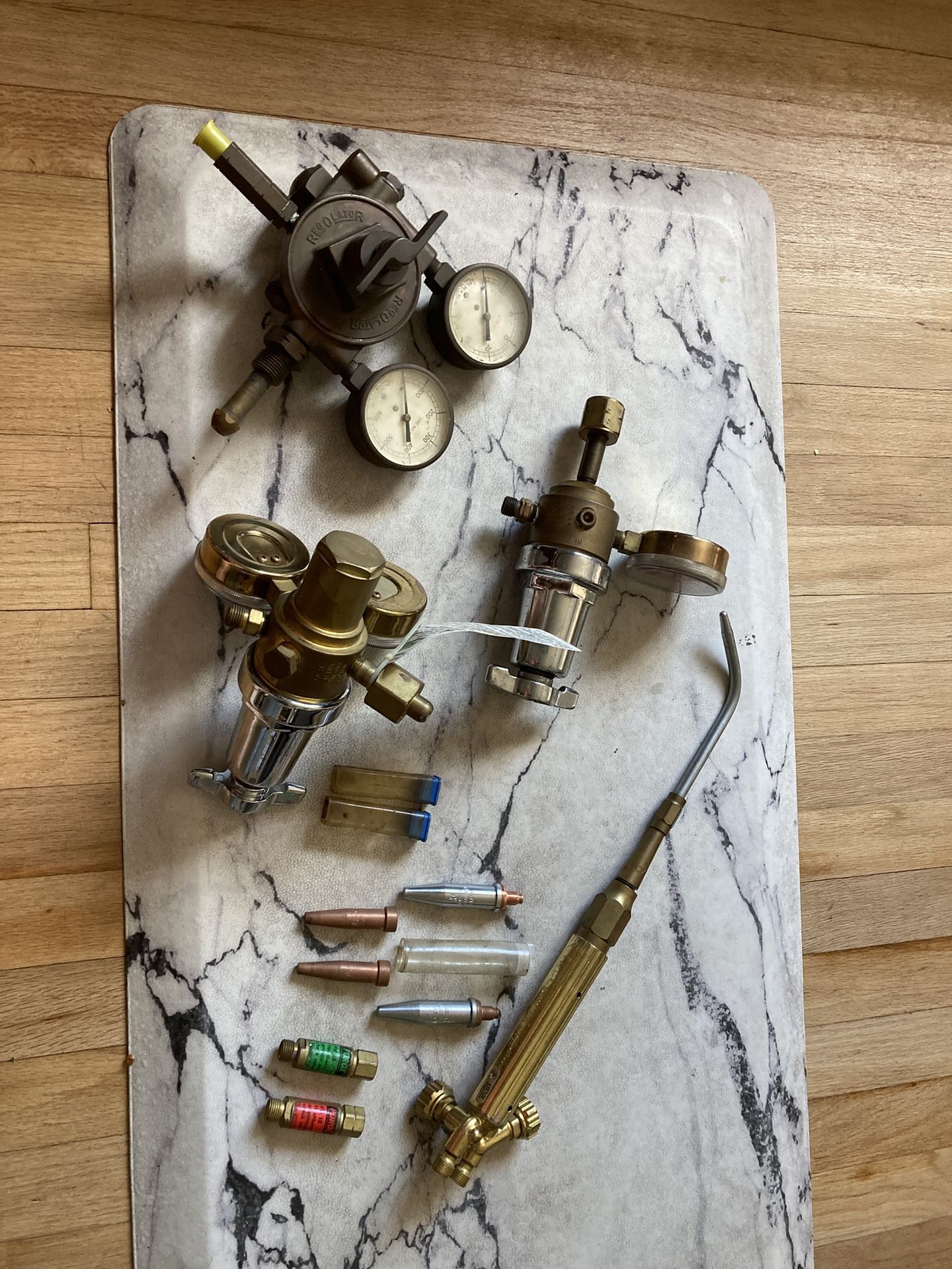 Oxweld Welding Torch And Three Regulators