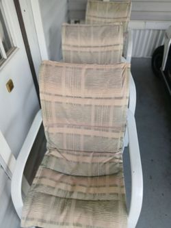 4 lawn chairs and a beach chair