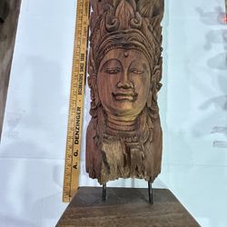  Vintage Hand-Carved Wooden Balinese Goddess