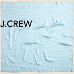 🌞(NEW) WOMEN’S J.CREW CITY BLUE MICRO DOT OVERSIZED 100% SILK BANDANA - SIZE: 30”x30”🌞