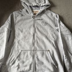 Grey True Religion Hoodie