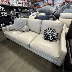 Leather 3 seats Sofa) In Ivory 