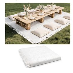 102 x 71 Extra Large White Outdoor Picnic Blanket