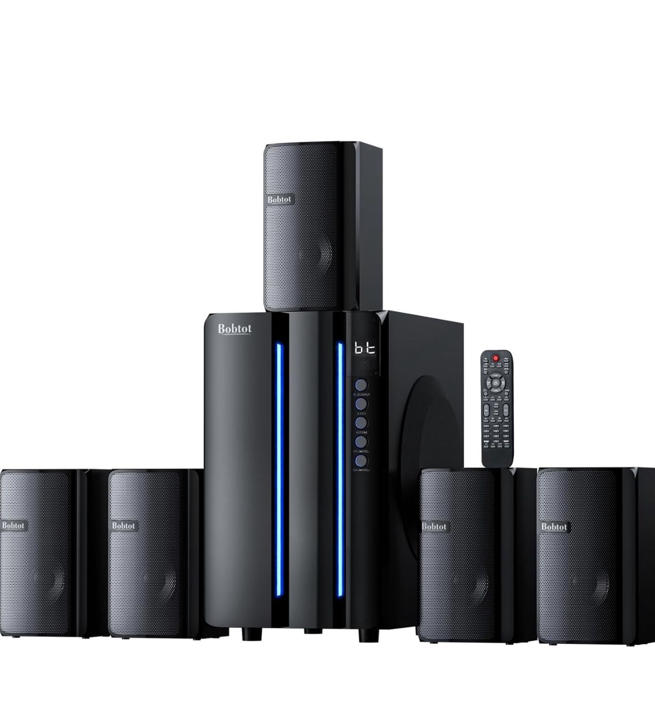 Surround Sound Systems Home Theater System - 800 Watts Peak Power 6.5" Subwoofer 5.1/2.1 Wired Stereo Speakers Strong Bass with HDMI ARC Optical AUX B