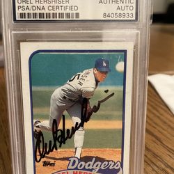 Orel Hershiser autographed baseball card