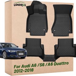 Landrol Car Floor Mats Replacement for Audi /A6 Quattro /S6 2012-2018 All Weather Black Custom Fit Heavy Duty Liners Coverage