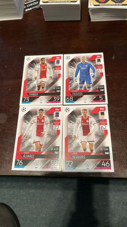 4 AFC AJAX TOPPS MATCH ATTAX Soccer cards