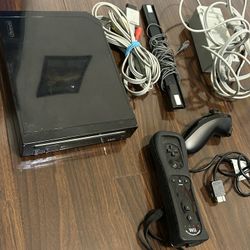 Nintendo Wii Black with wiimote and cables