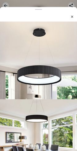 Black Ring LED Pendant Chandelier