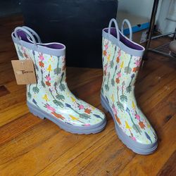 Twister Arrow And Flower Design Girl Rain Boots 