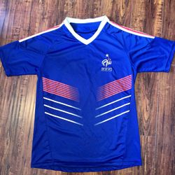FRANCE NATIONAL TEAM 2010 #10 R.F. Castro HOME FOOTBALL JERSEY ADIDAS Sz Large
