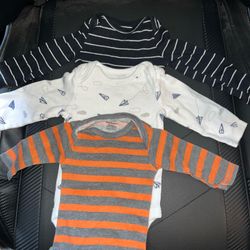 3 Long Sleeve Newborn Gerber and Carters