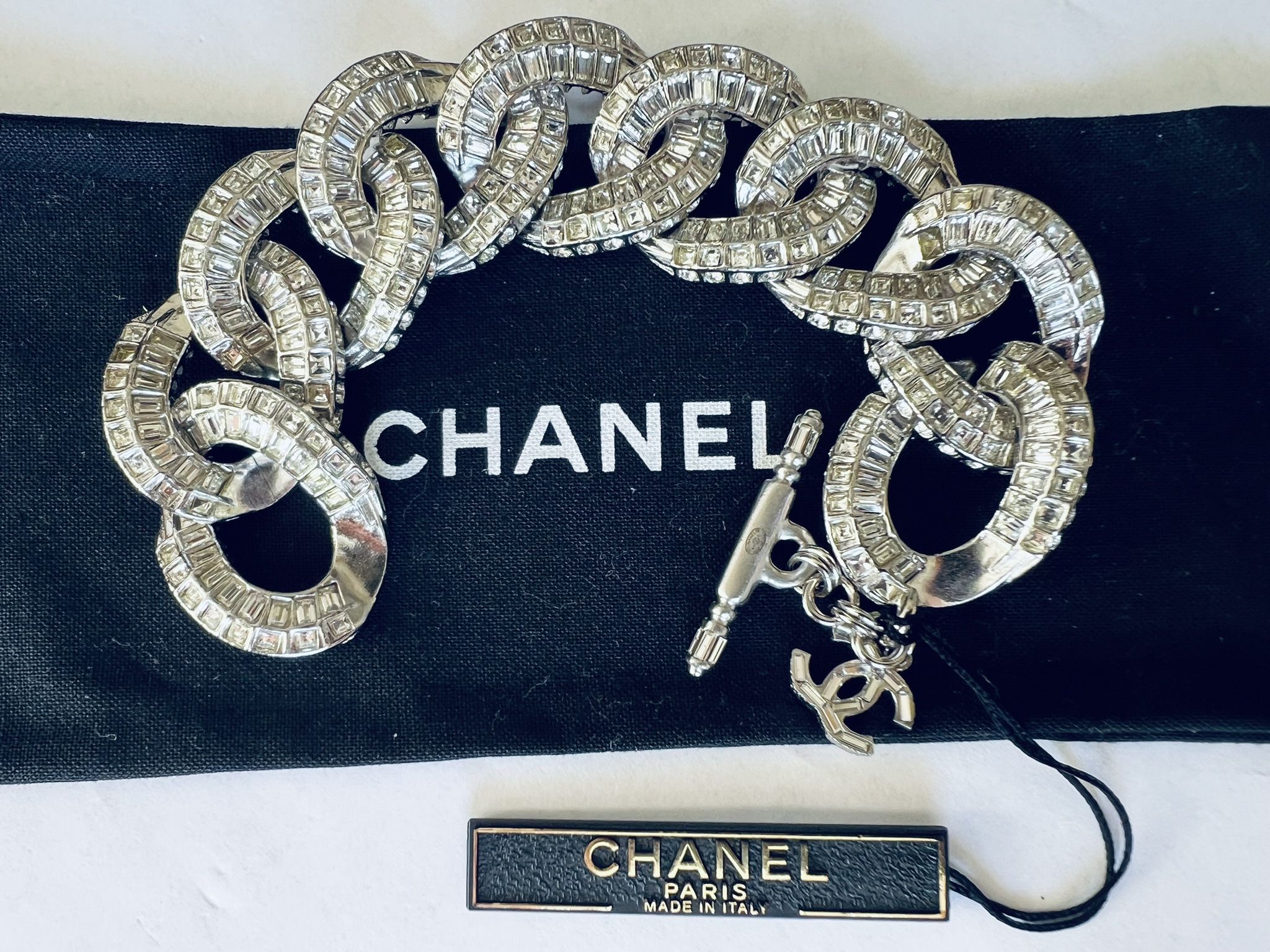 Authentic Chanel Crystal Strass Link Bracelet