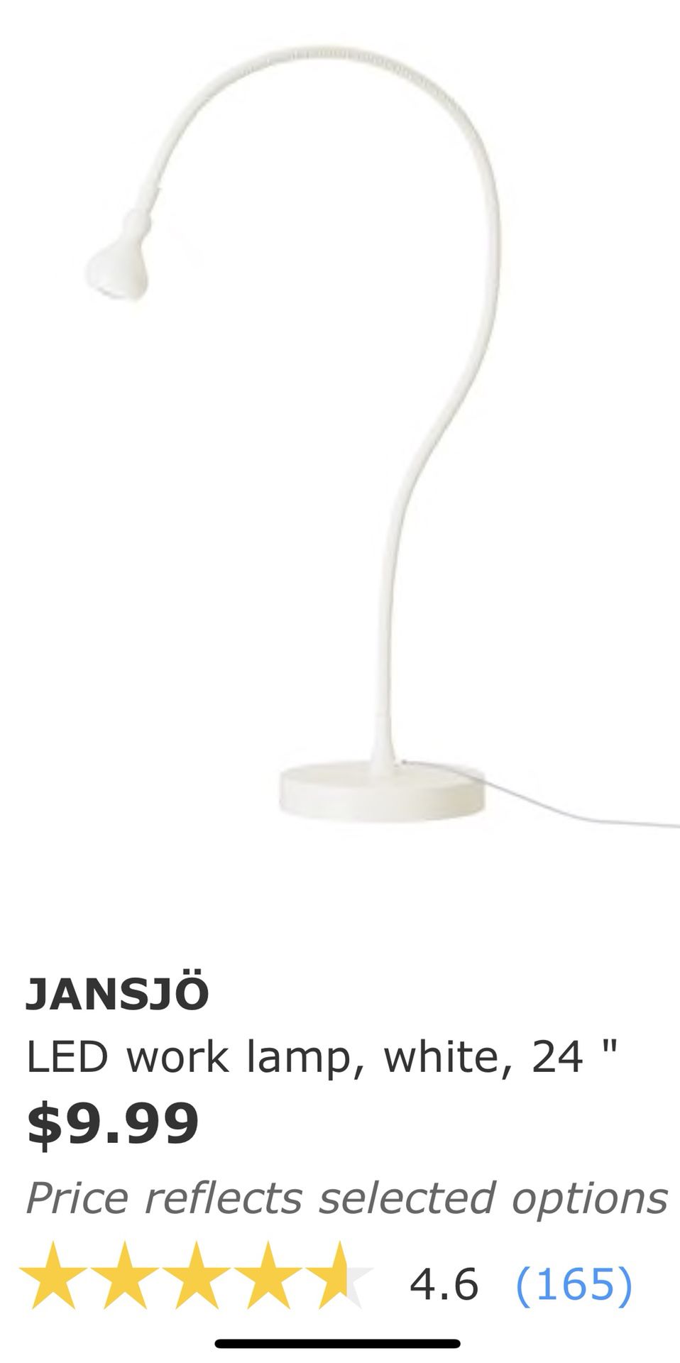 Anoi Chinese kool Wereldbol IKEA Jansjö LED Work Lamp- White for Sale in Evanston, IL - OfferUp