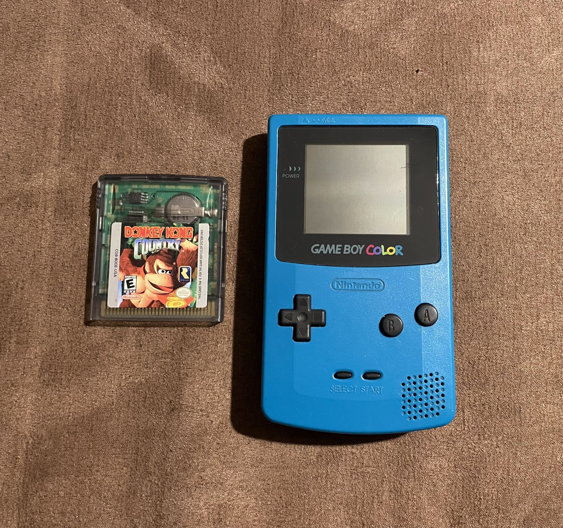 Nintendo GameBoy Color Teal Blue W/ Donkey Kong Country