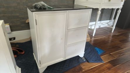 White Floor Cabinet with matching Wall Cabinet