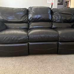 Black Leather Couch And Love Seat