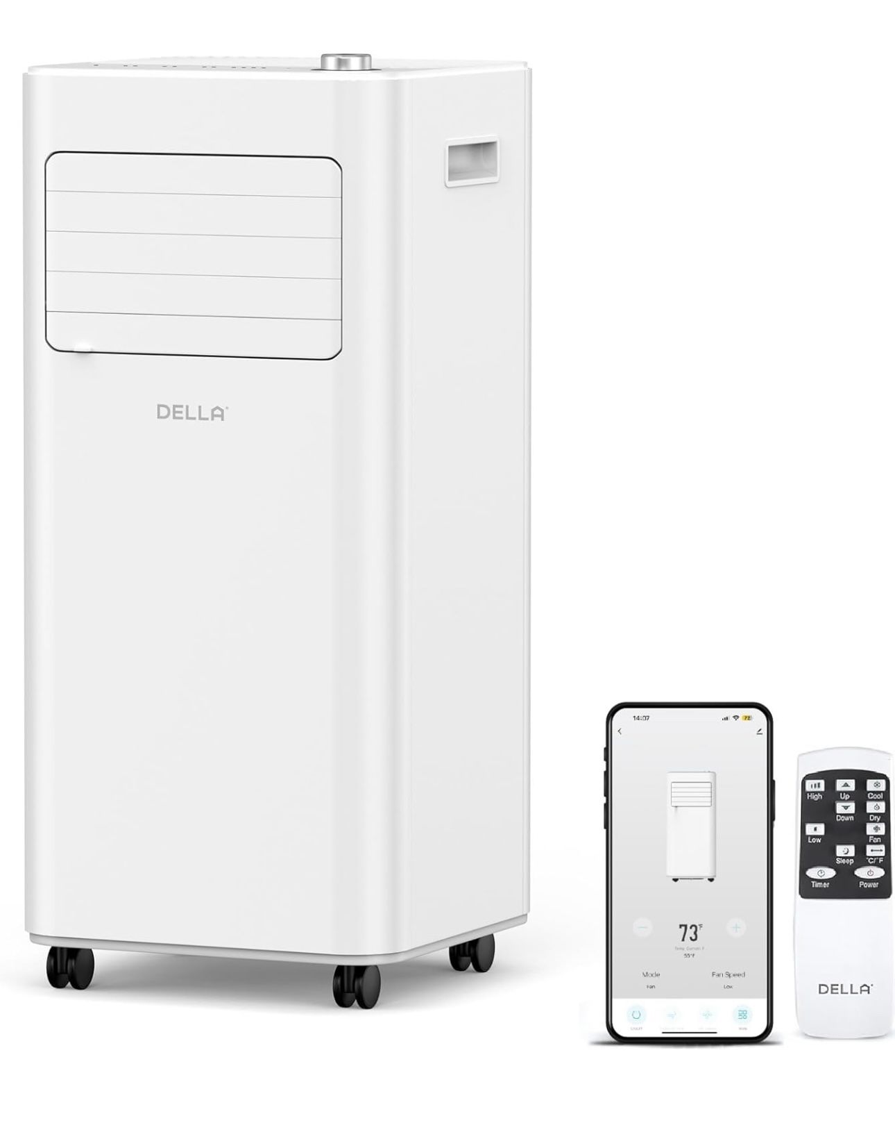 8,000 BTU Portable Air Conditioner Cools Up To 350 Sq. Ft, Work with Alexa and WiFi, Geo Fencing, Dehumidifier & Fan Portable AC Unit with Remote Cont