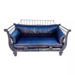 Thomasville Antique sofa made of genuine leather and wrought iron