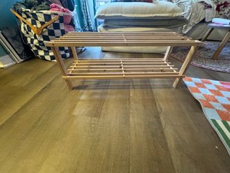 2-Tier Wooden Shoe Rack