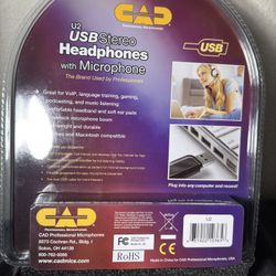 CAD Audio U2 USB Stereo Headphones with Cardioid Condenser Microphone