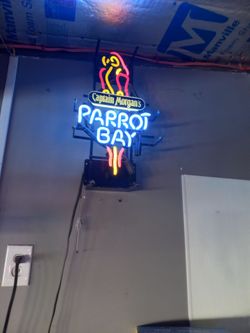Captain Morgan's parrot bay neon sign