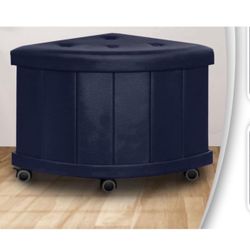 Blue Collapsible Corner Ottoman