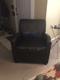 Brown leather-like chair
