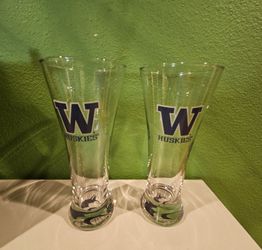 Washington State Huskies Glasses. Set Of 2