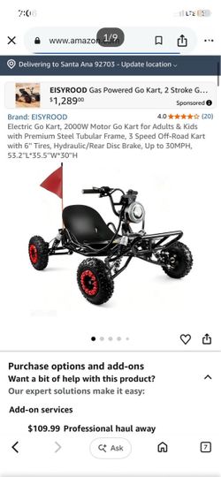 Brand new electric go kart 2000 W retail 900