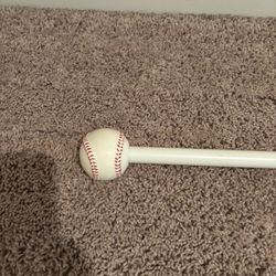 Curtain Rod With Baseball On Ends 