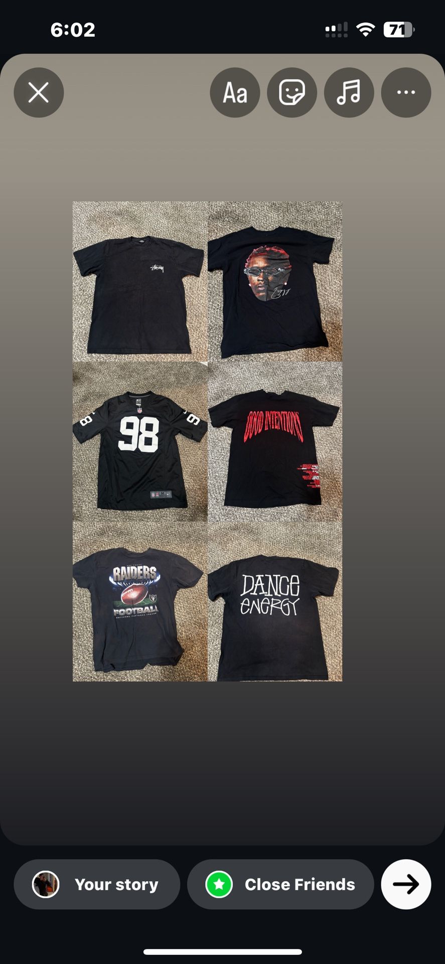 shirts for sale let me know so we can work out a deal 