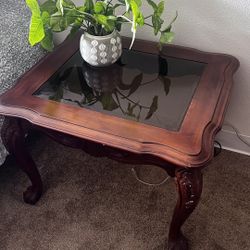 Two Cherrywood End Tables 