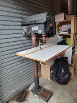 16-speed pillar drill with 5/8 inch chuck capacity.