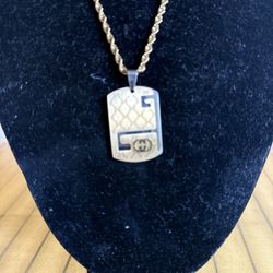 Authentic G Gucci, Dog Tag Necklace 