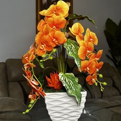 Orange Orchids, Orquídeas Naranjas, Artificial Flowers 