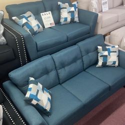 🇺🇸HUGE Blowout Furniture Sale!🇺🇸 Brand New Sofa Loveseat SET W/ Designer Accent Pillows Included! $50 Down Takes It Home Today! 